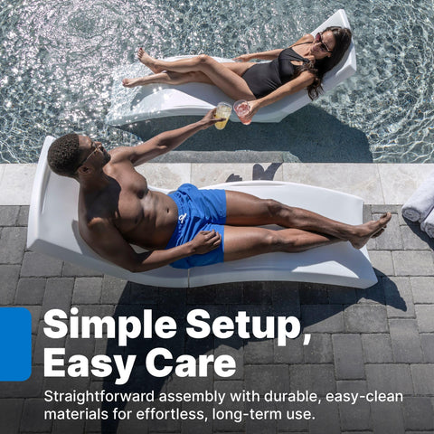 Step2 Vero Pool Lounger compact footprint for easy storage.