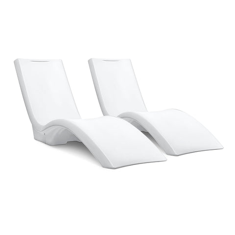 Step2 Vero Pool Lounger in water provides stable poolside relaxation.