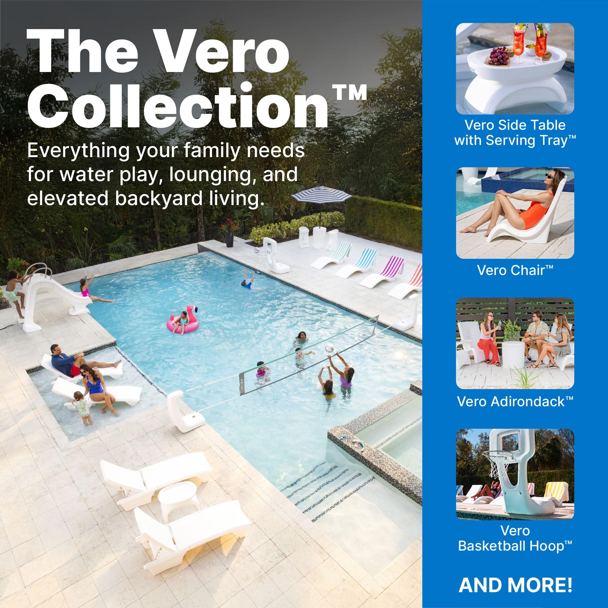 Step2 Vero Pool Lounger suitable for indoor or outdoor poolside lounging.