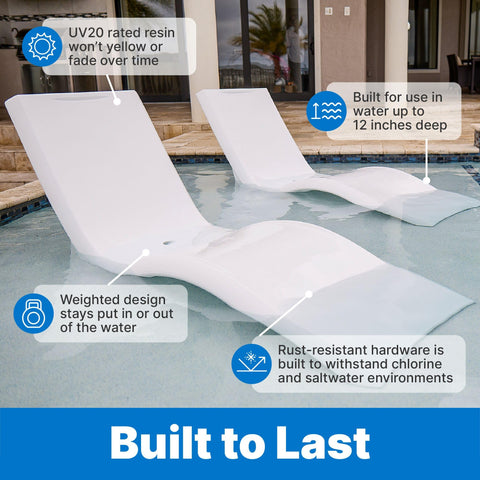 Step2 Vero Pool Lounger UV resistant resin resists fading in sun and salt.