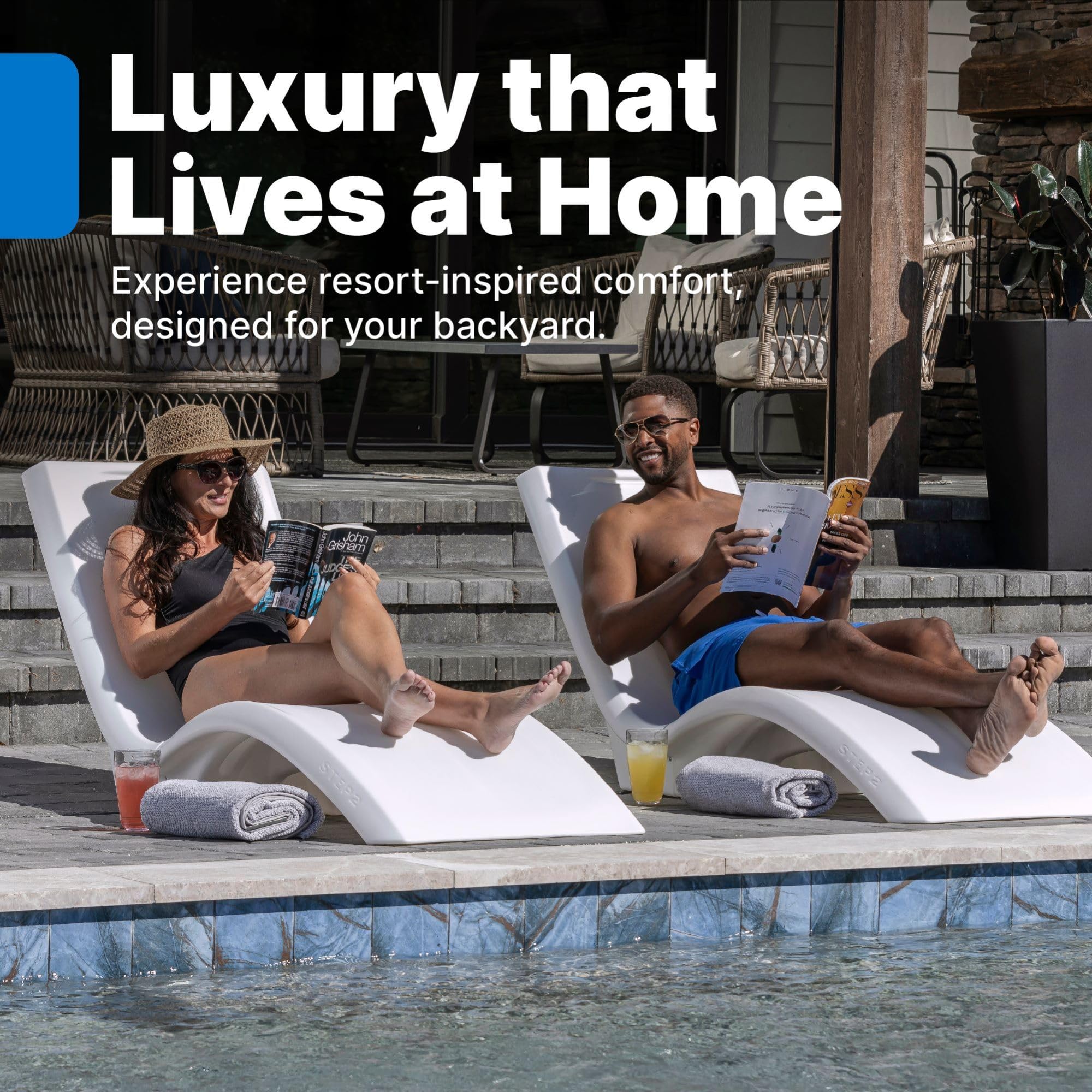 Step2 Vero Pool Lounger with built-in sand weight cavity for stability