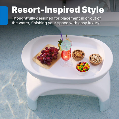Step2 Vero side table with removable tray enables quick indoor-to-backyard serving