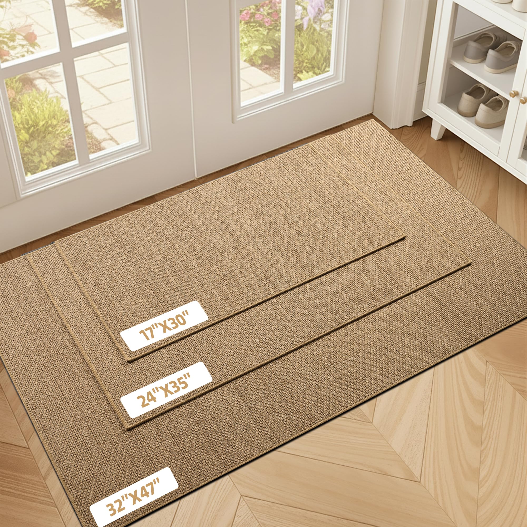 StepAura easy-clean process: shake, vacuum, or hose rinse.