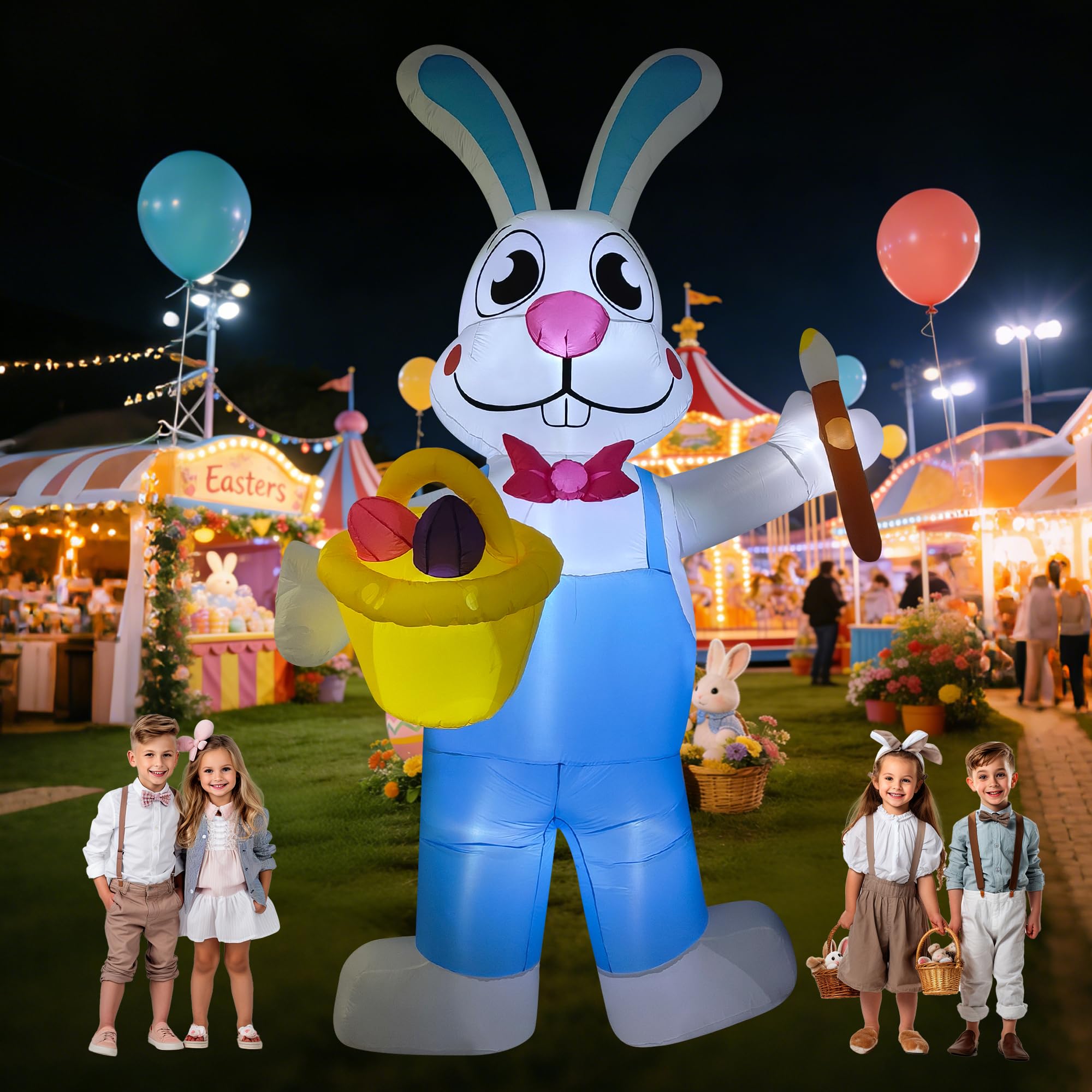 STEPINORLD XOXO giant Easter bunny inflates to 15 feet for bold outdoor displays.