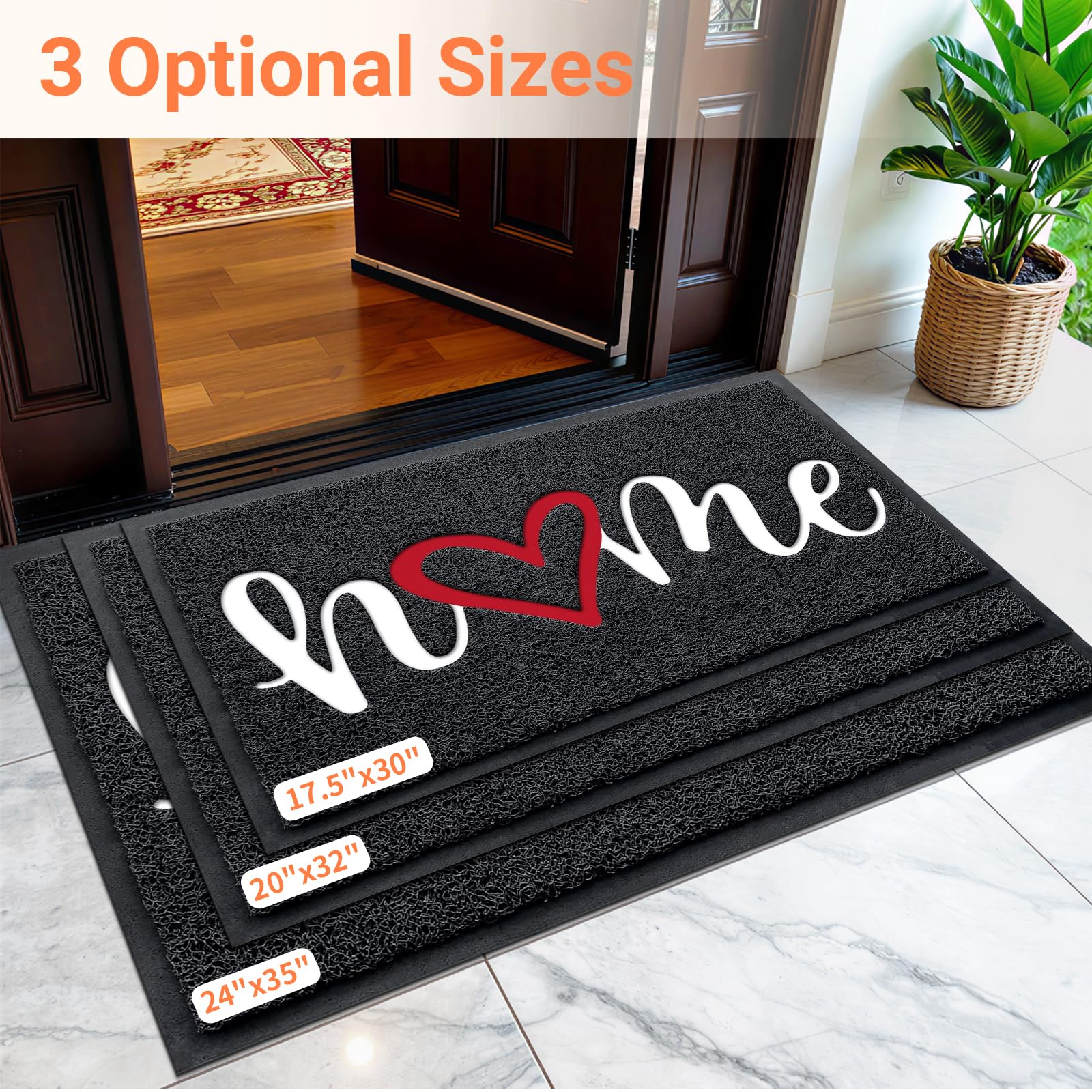 StepLively door mat close-up highlights the non-slip border for safer entry.