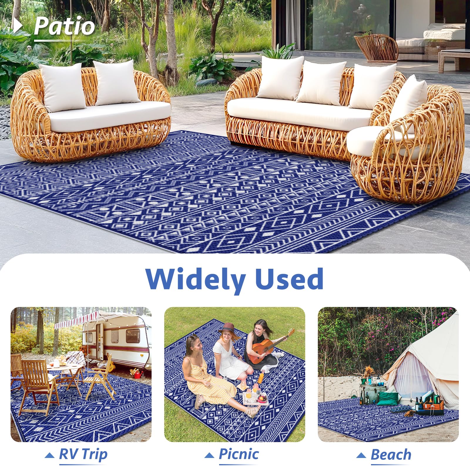 StepLively 5x8 outdoor rug suits RVs, campsites, and decks