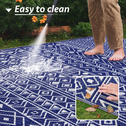 StepLively 5x8 blue rug brings color and comfort to any outdoor area