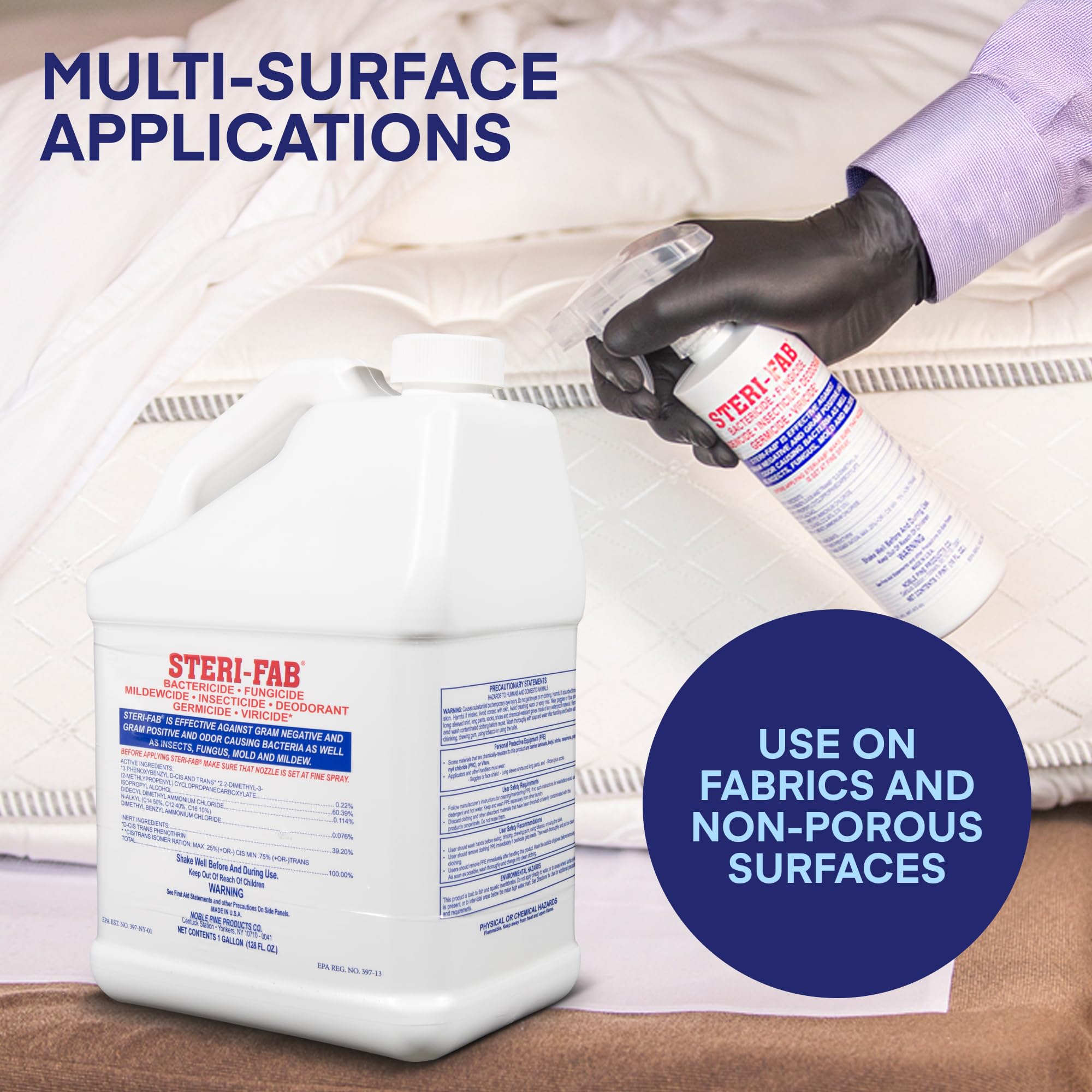 Steri-Fab-treated mattress surface demonstrating safe, odor-free pest elimination