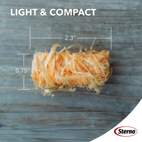 Sterno 50-count pack on counter for easy storage.