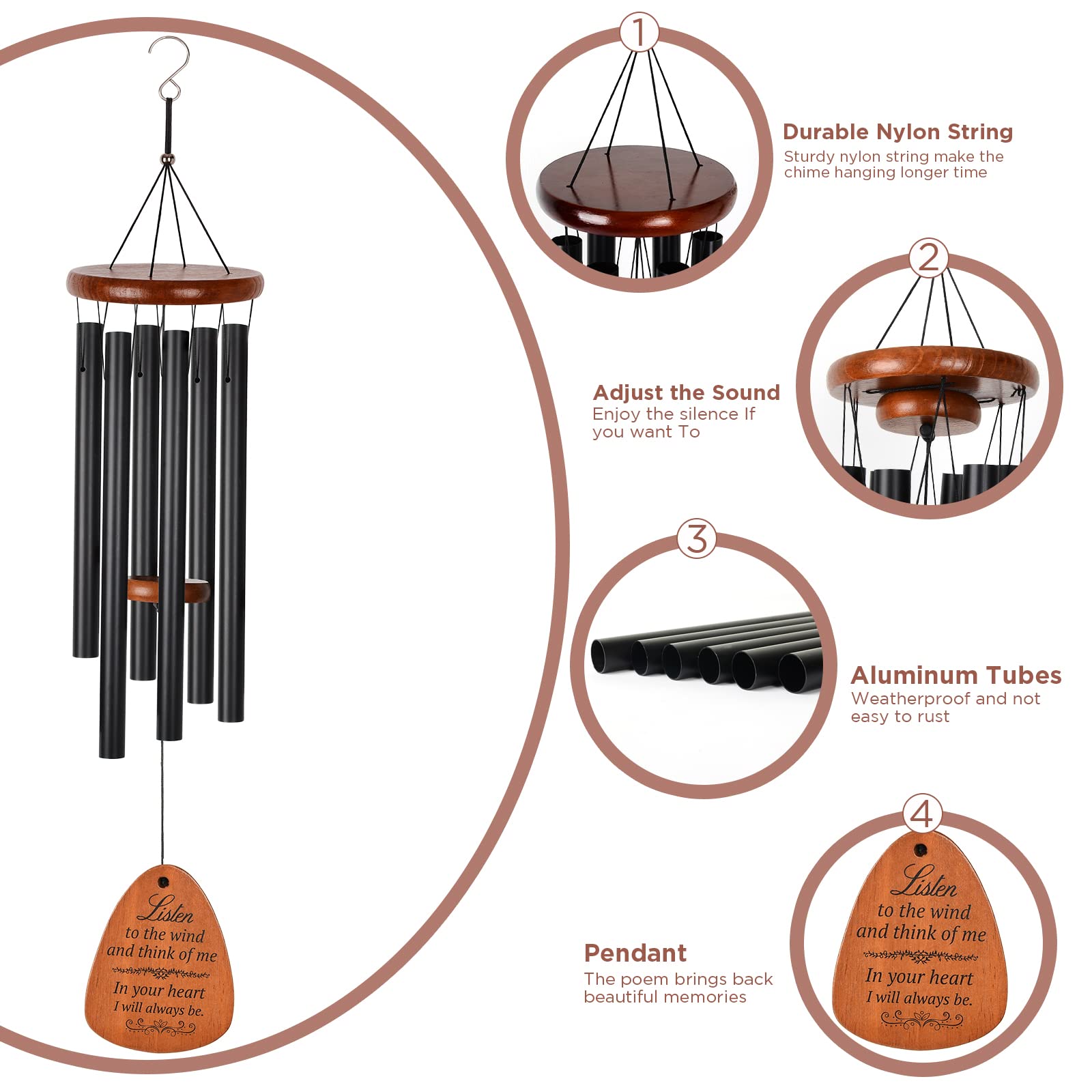 STF ShangTianFeng windchimes are easy to hang for quick outdoor decor.