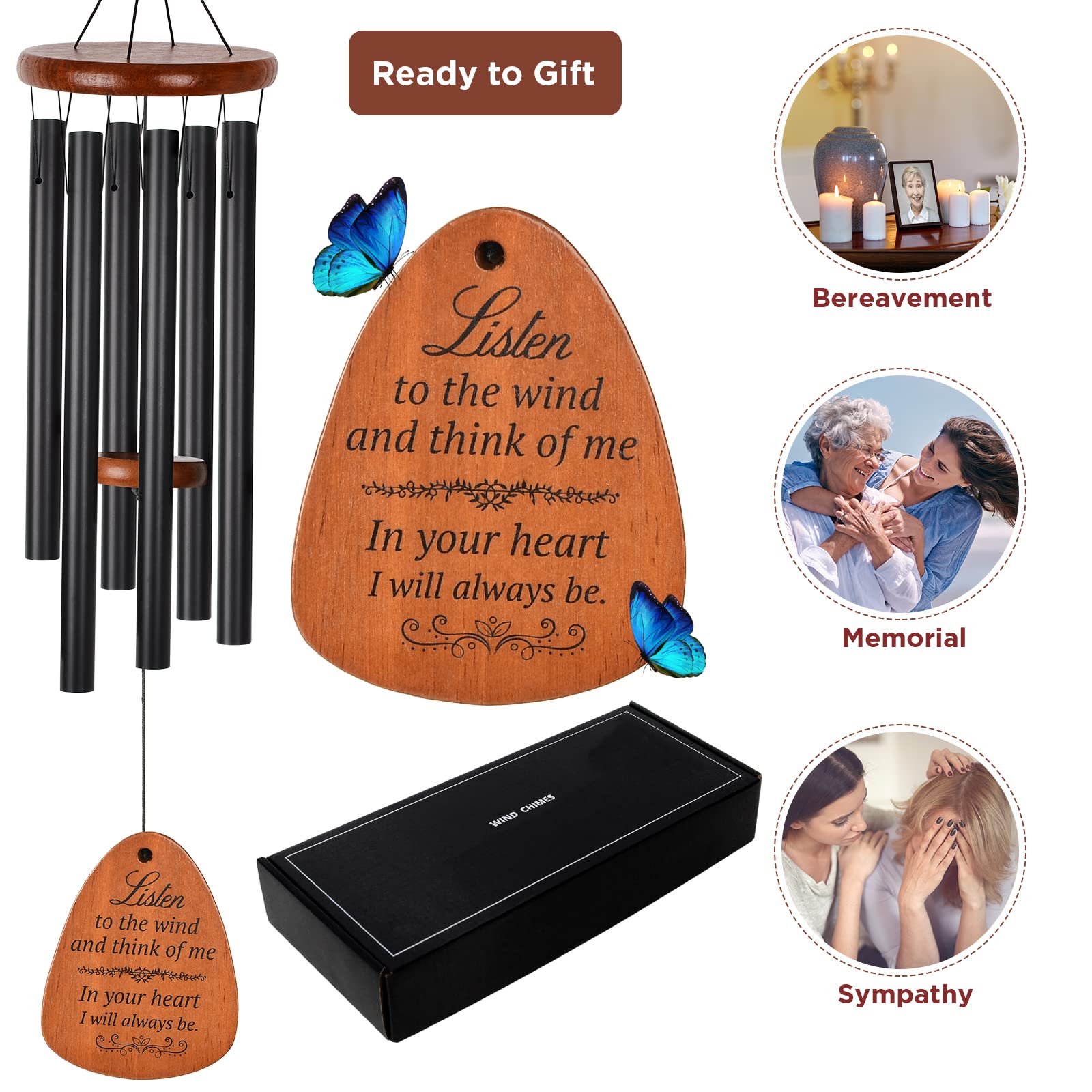 STF ShangTianFeng windchimes feature natural wood accents for garden charm.