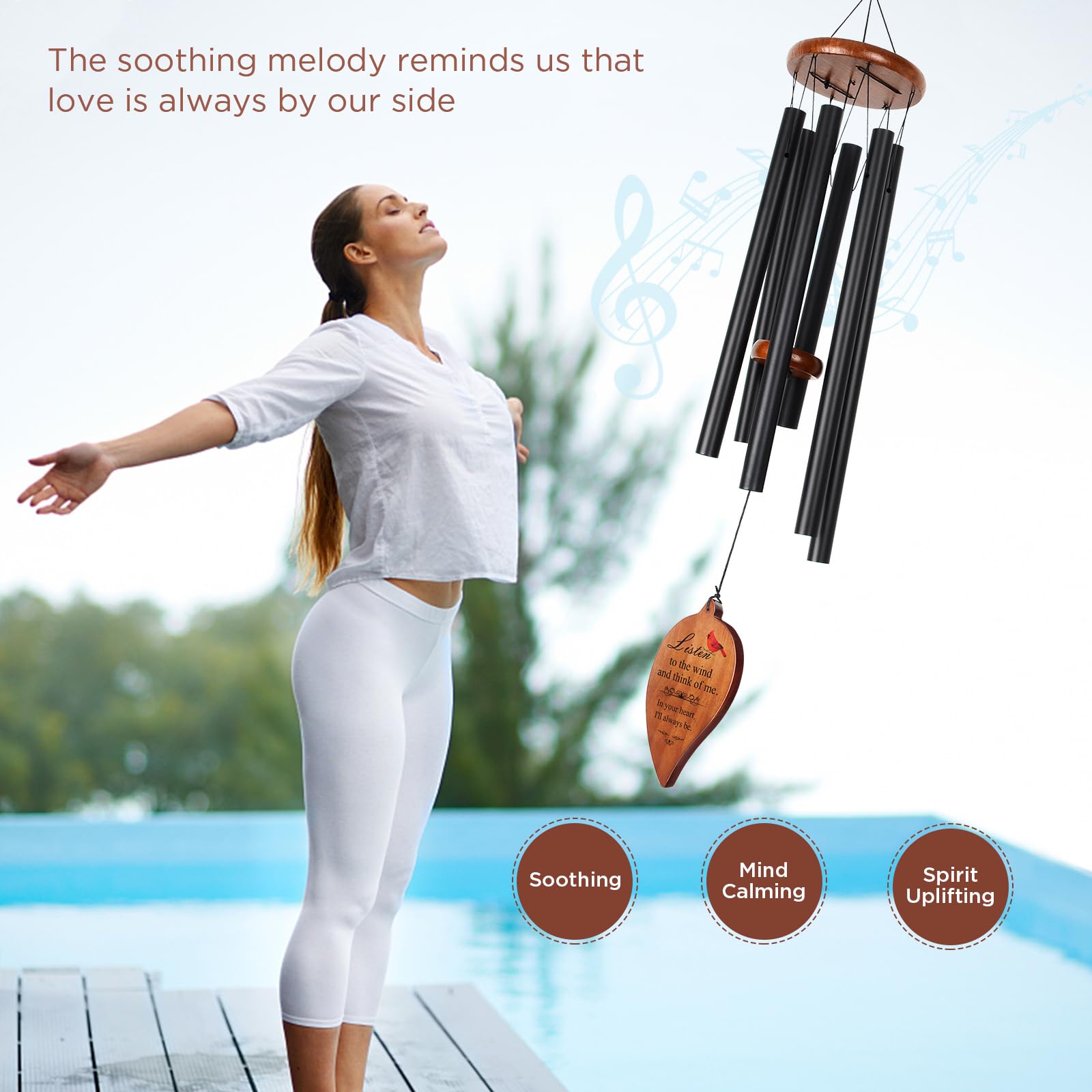STF ShangTianFeng Sympathy Wind Chimes memory gift enhances outdoor spaces with soothing tones.