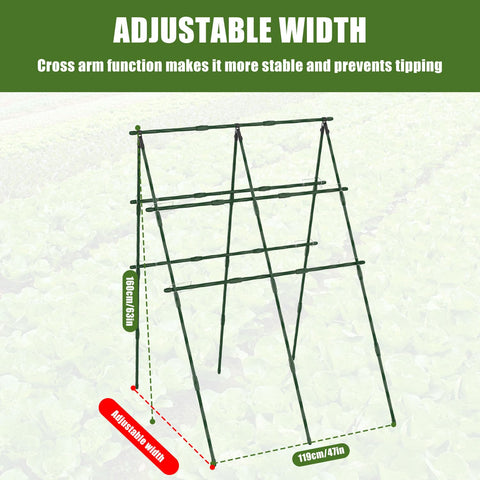 STFALI A-frame trellis with climbing net supports cucumbers and tomatoes