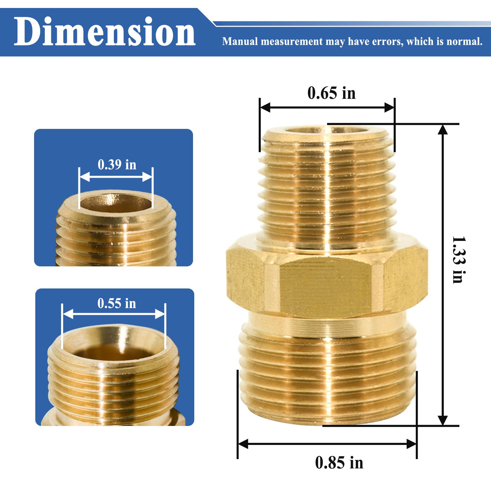 Sthangbig 3/8npt to M22 14mm adapter enables secure, leak-free connections.