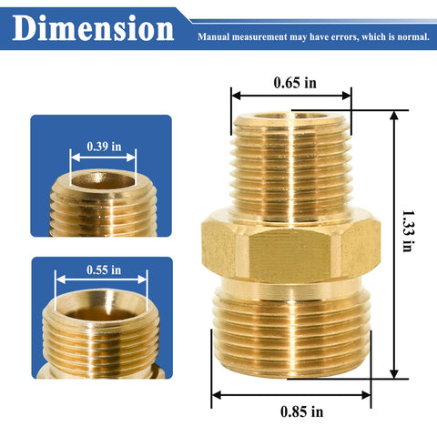 Sthangbig 3/8npt to M22 14mm adapter enables secure, leak-free connections.