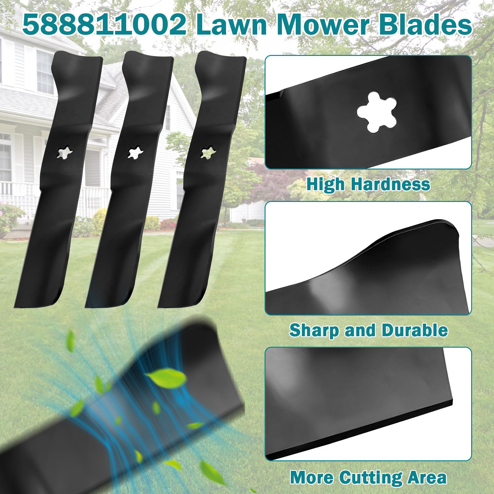 Sthovd high-lift bagging blade showing cutting action and discharge