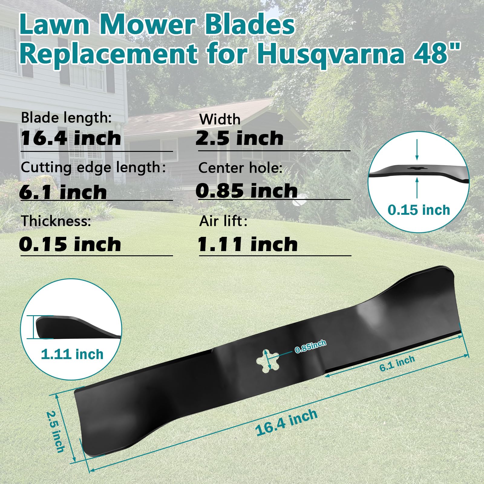 Sthovd Husqvarna 48in deck blade fit, easy swap compatibility
