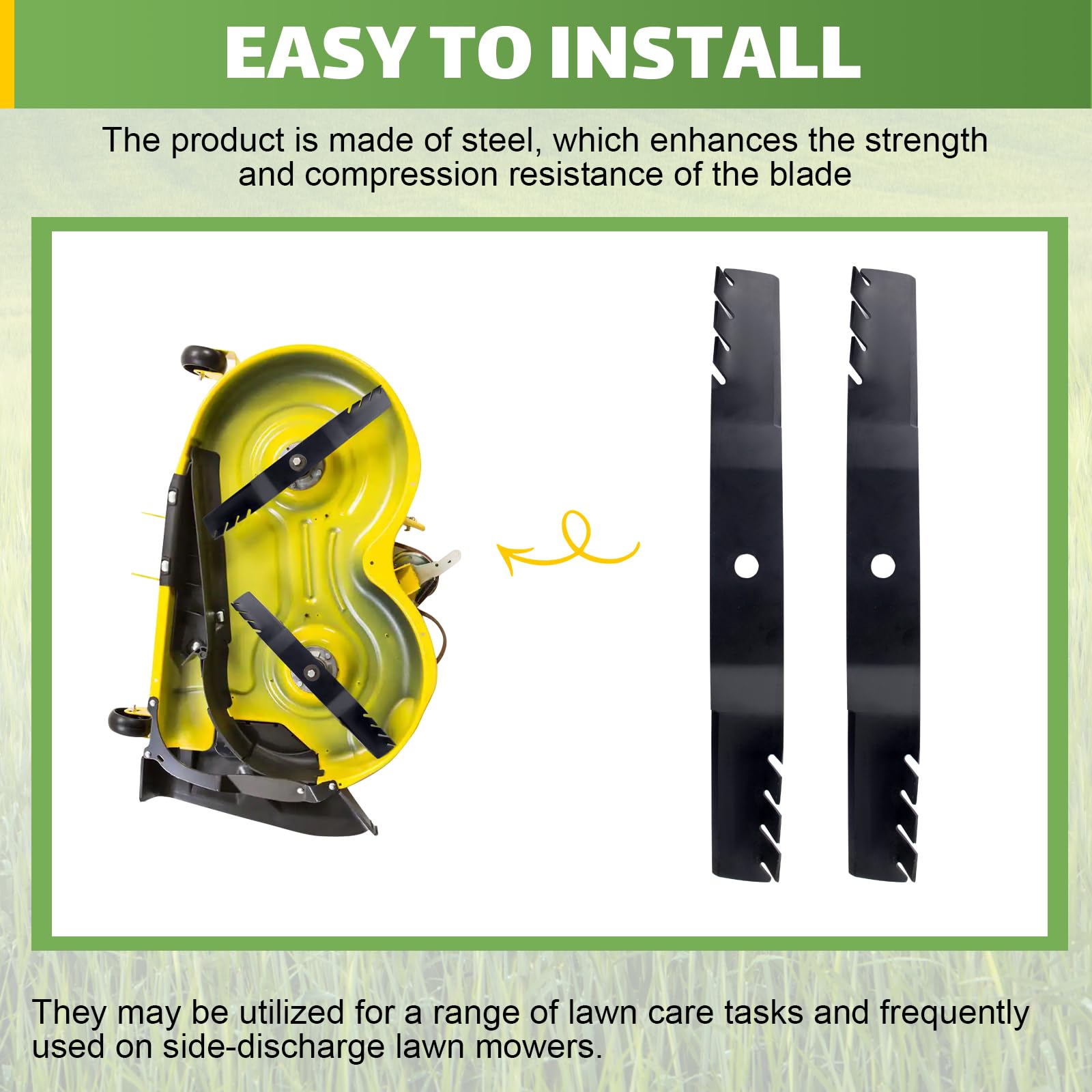 Sthovd rugged steel construction supports impact resistance during mowing