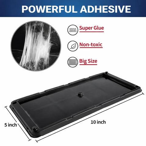 Sticky Stop glue trap on a shelf attracts insects, a practical indoor solution.