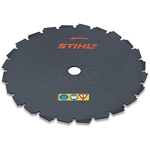 Stihl 200mm 22-teeth chisel blade for brushcutters enhances cutting on woody shrubs.