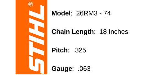 STIHL 26RM3-74 drive lengths 74 details for consistent feed