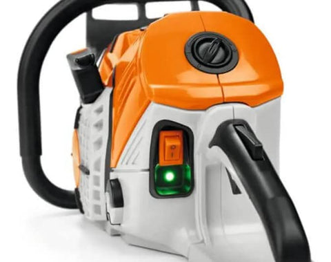 STIHL sound effects enhance toy chainsaw experience for kids.
