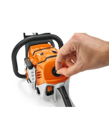 STIHL child-safe spinning chain stops on contact for safer play.