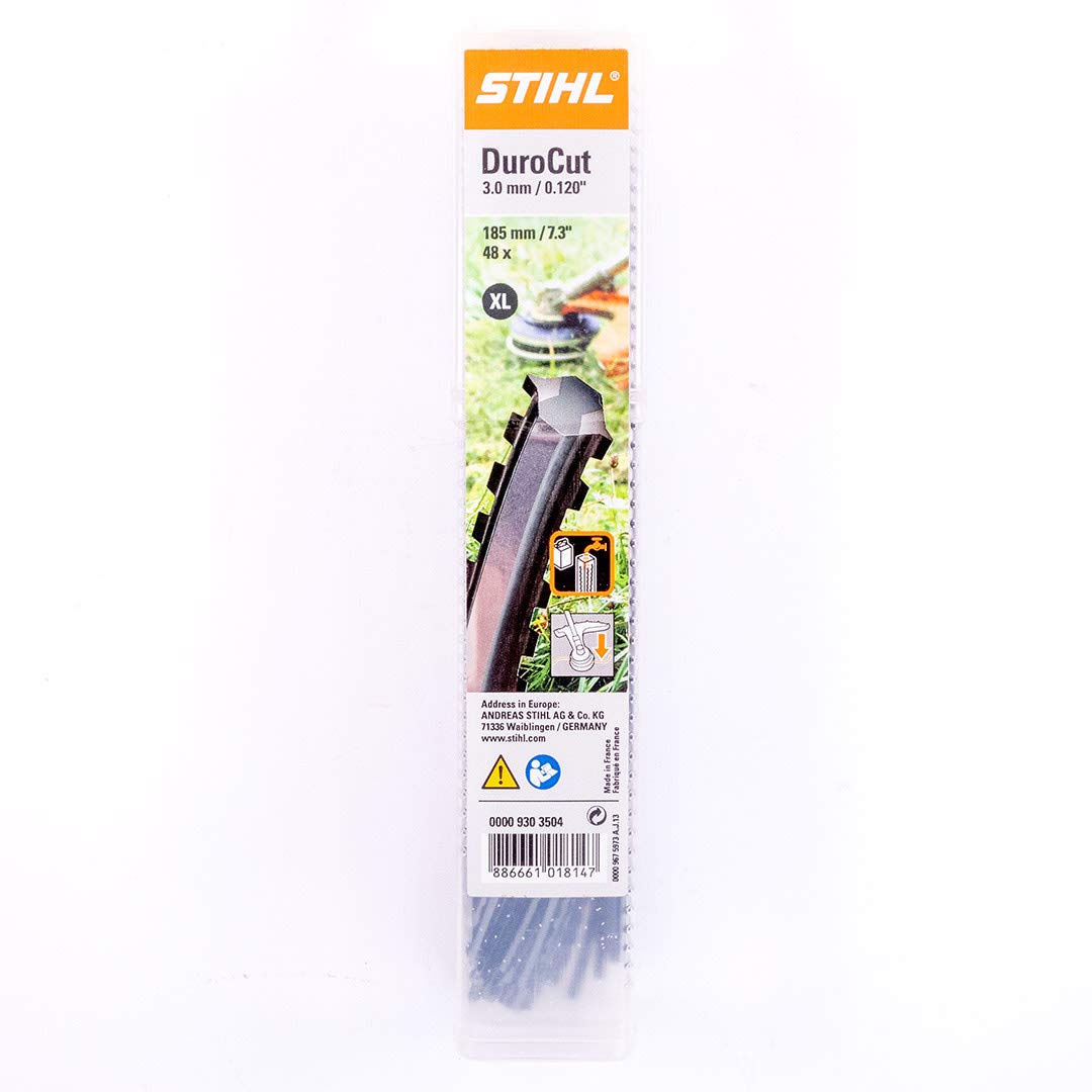 STIHL Durocut 48 serrated line for manual trimmer heads boosts cutting efficiency.