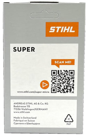 Stihl genuine chainsaw chain label confirms authenticity and reliability.
