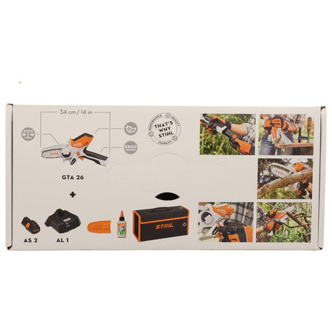 Stihl GTA 26 with AS 2 battery powering cordless work.