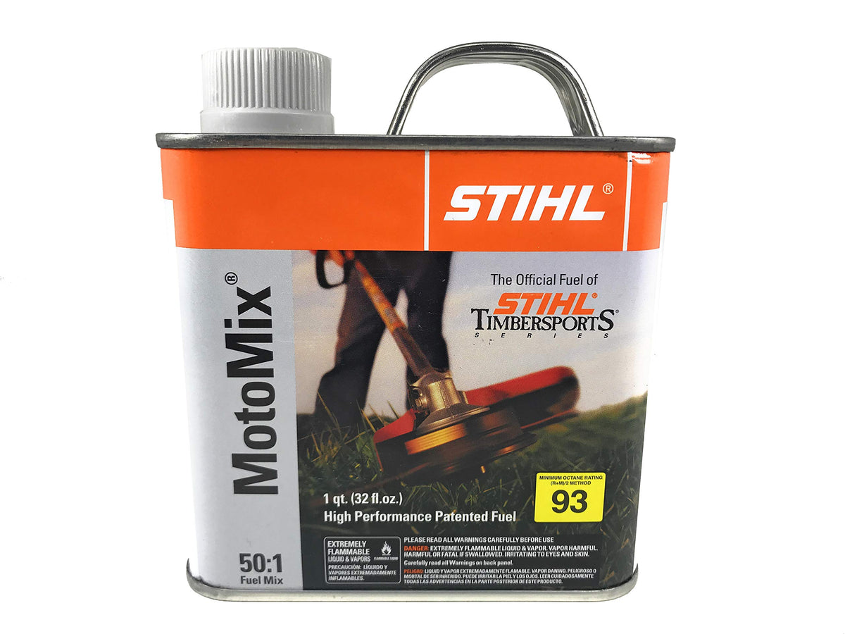 Stihl MotoMix 50:1 premixed fuel in a 1-quart can for easy, ready-to-use engine fuel