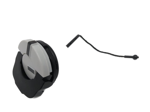Stihl OEM oil filler cap detail highlights precise threading for secure sealing.