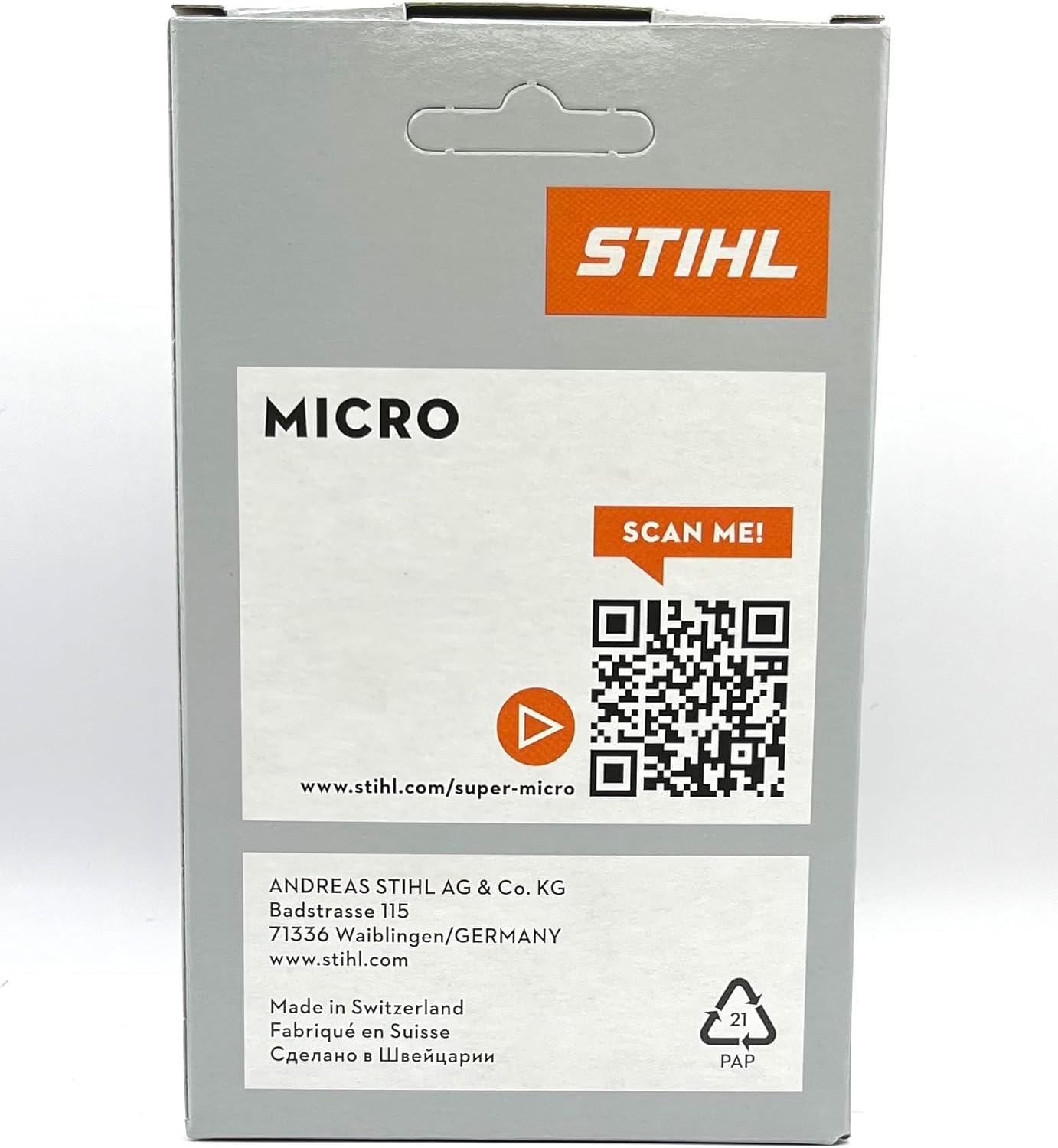 Stihl Picco Micro Mini 3 narrow kerf enables quick, clean cuts.