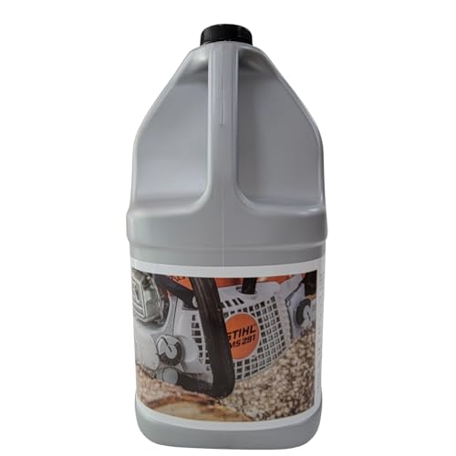 Close-up of STIHL Platinum label detail highlighting premium lubrication