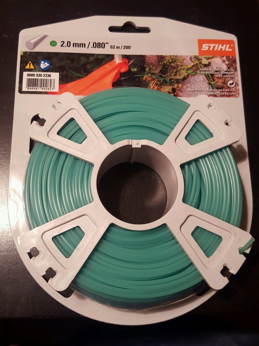 Stihl green 62 m spool ensures long mowing runs with minimal rethreading