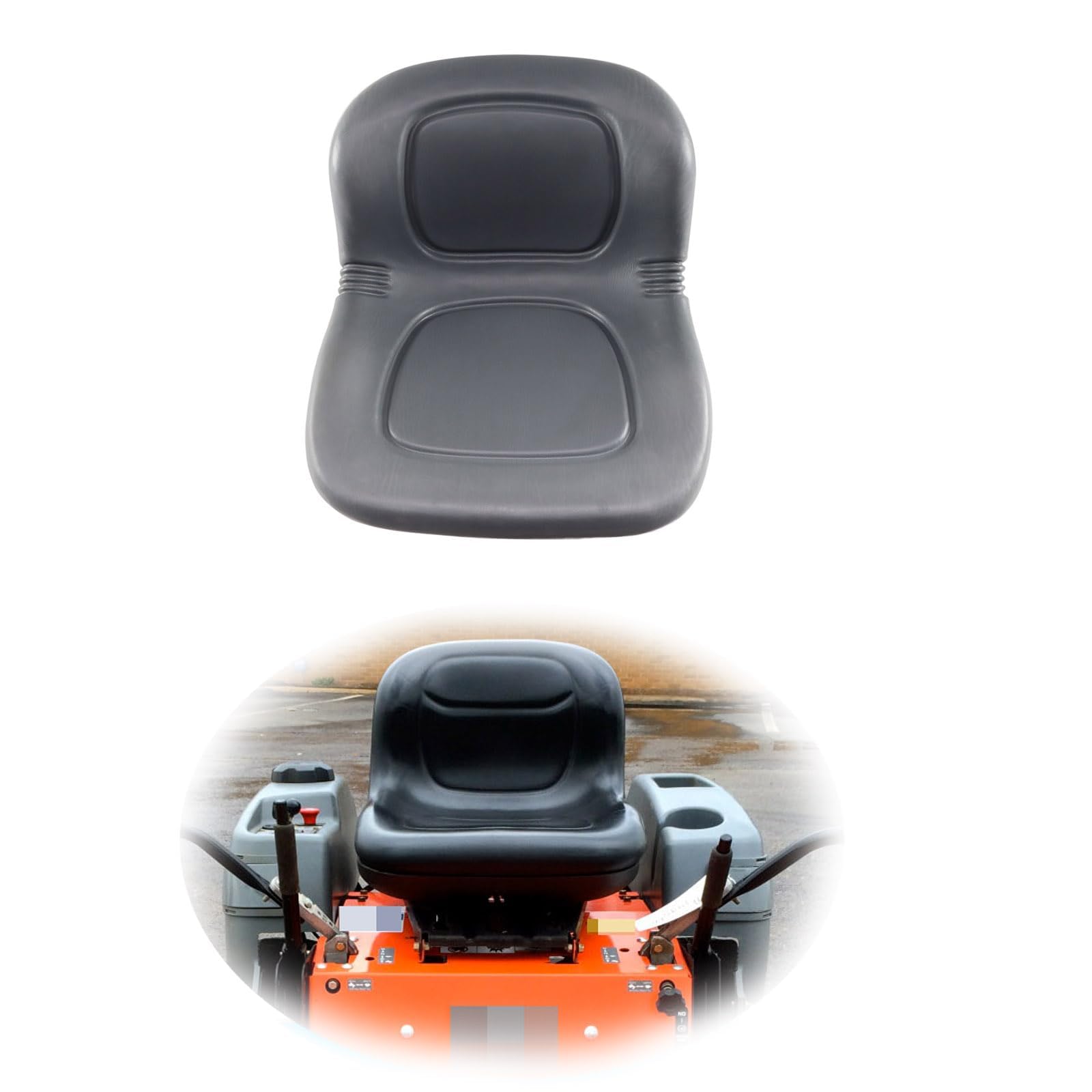 STILEALUS tractor seat front view for Husqvarna RZ4621 offers ergonomic comfort.