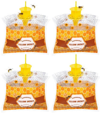 Stingmon 4-pack Wasp Traps for outdoor hanging lure wasps and yellow jackets.