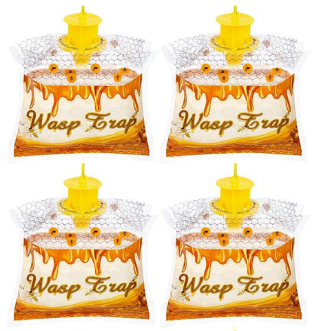 Stingmon 4-pack outdoor wasp traps ready to hang for pest control.