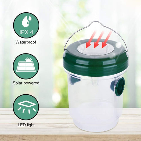 Stingmon carpenter bee trap: durable plastic and stainless steel construction.