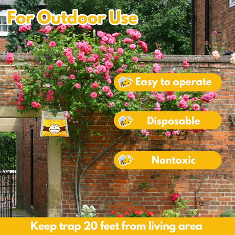 Stingmon carpenter bee traps in outdoor yard for pest control.