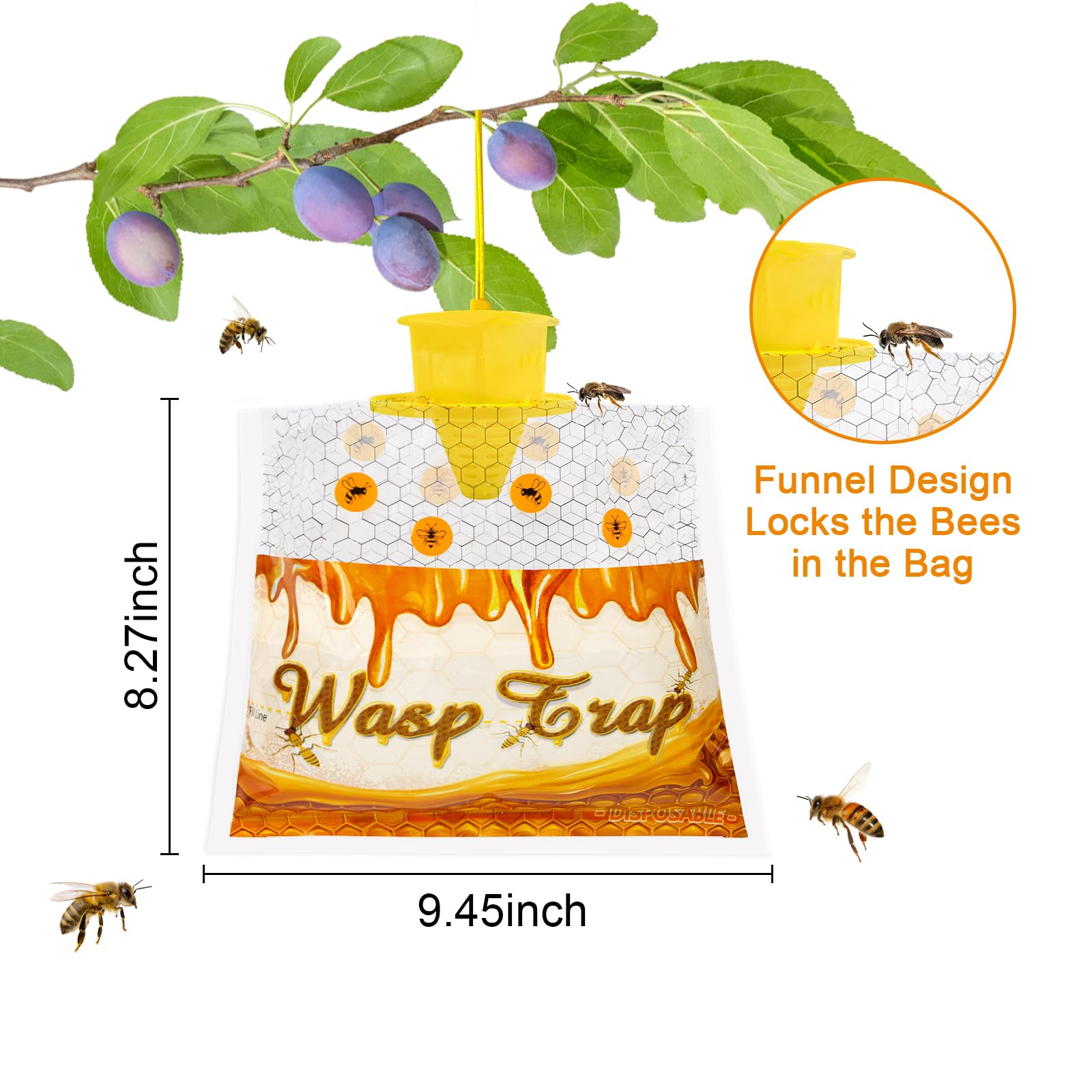 Stingmon carpenter bee traps for outside use with hanging setup.