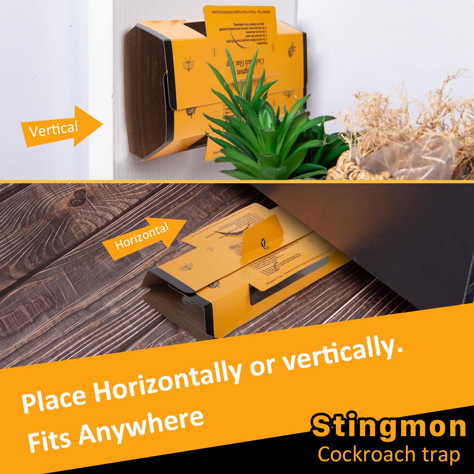 Stingmon roach traps ideal for closets and attic placement to reduce pests.