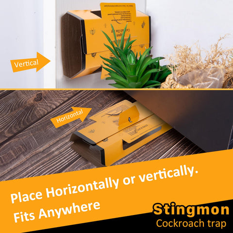 Stingmon roach traps ideal for closets and attic placement to reduce pests.
