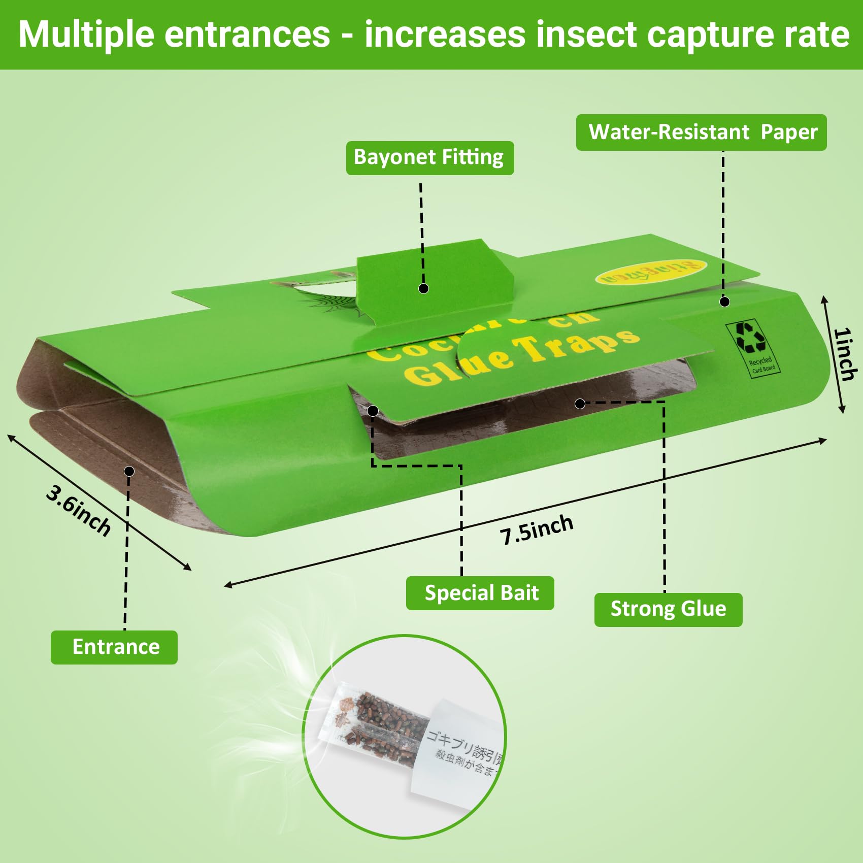 Stingmon roach traps placed in kitchen cabinet to target hidden cockroaches