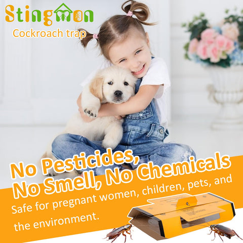 Stingmon roach traps pet-safe design suitable for living room corners.