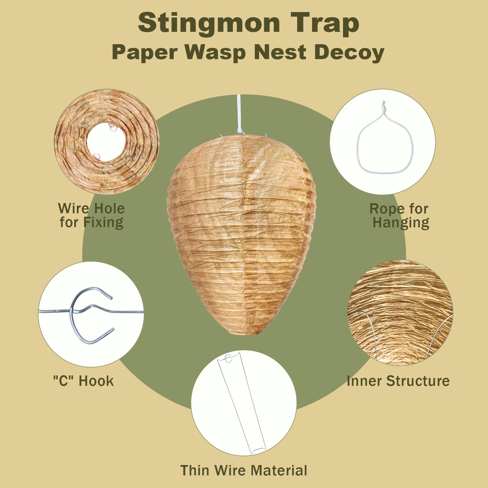 Stingmon wasp deterrent in the outdoor garden supports comfortable time outside.