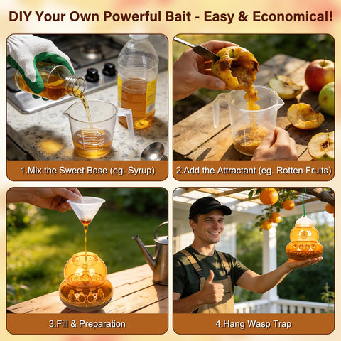Stingmon wasp trap bait refills attract wasps with beer or vinegar