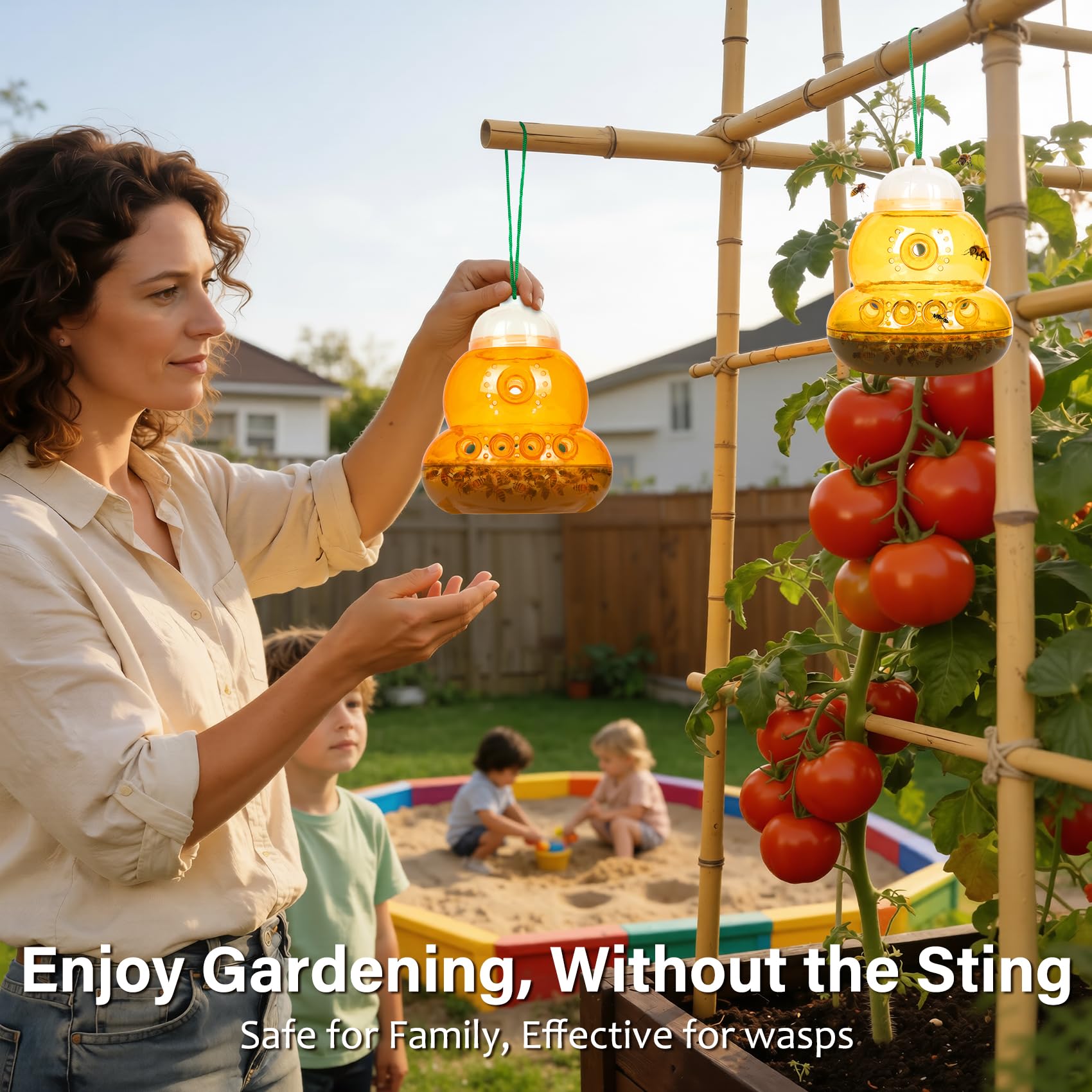 Stingmon color options for wasp trap in outdoor settings