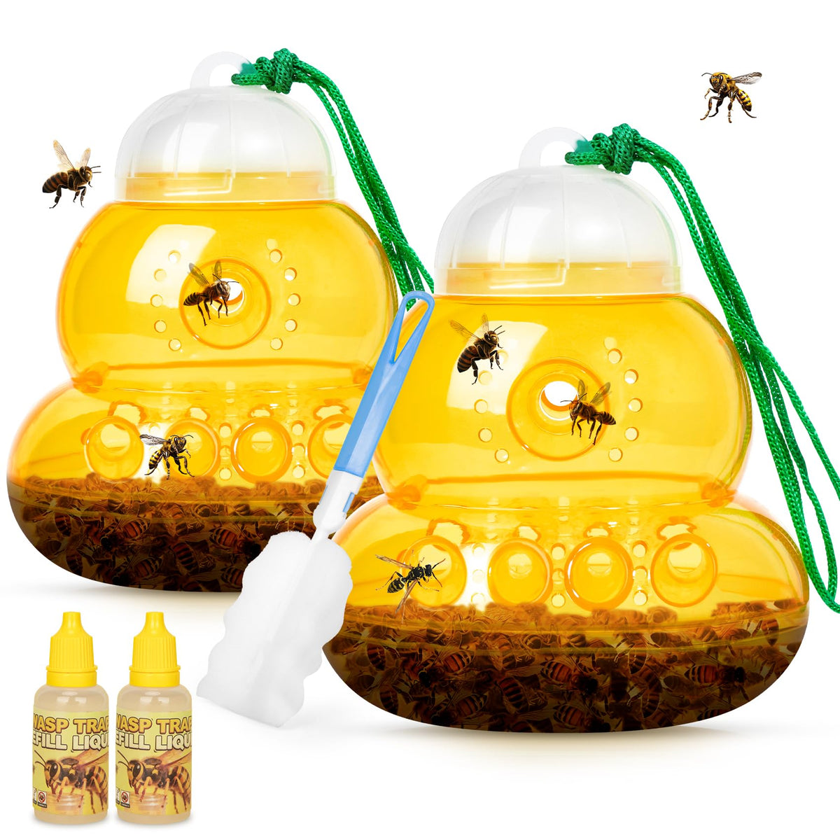 Stingmon wasp trap outdoors hanging set attracts wasps and protects outdoor spaces