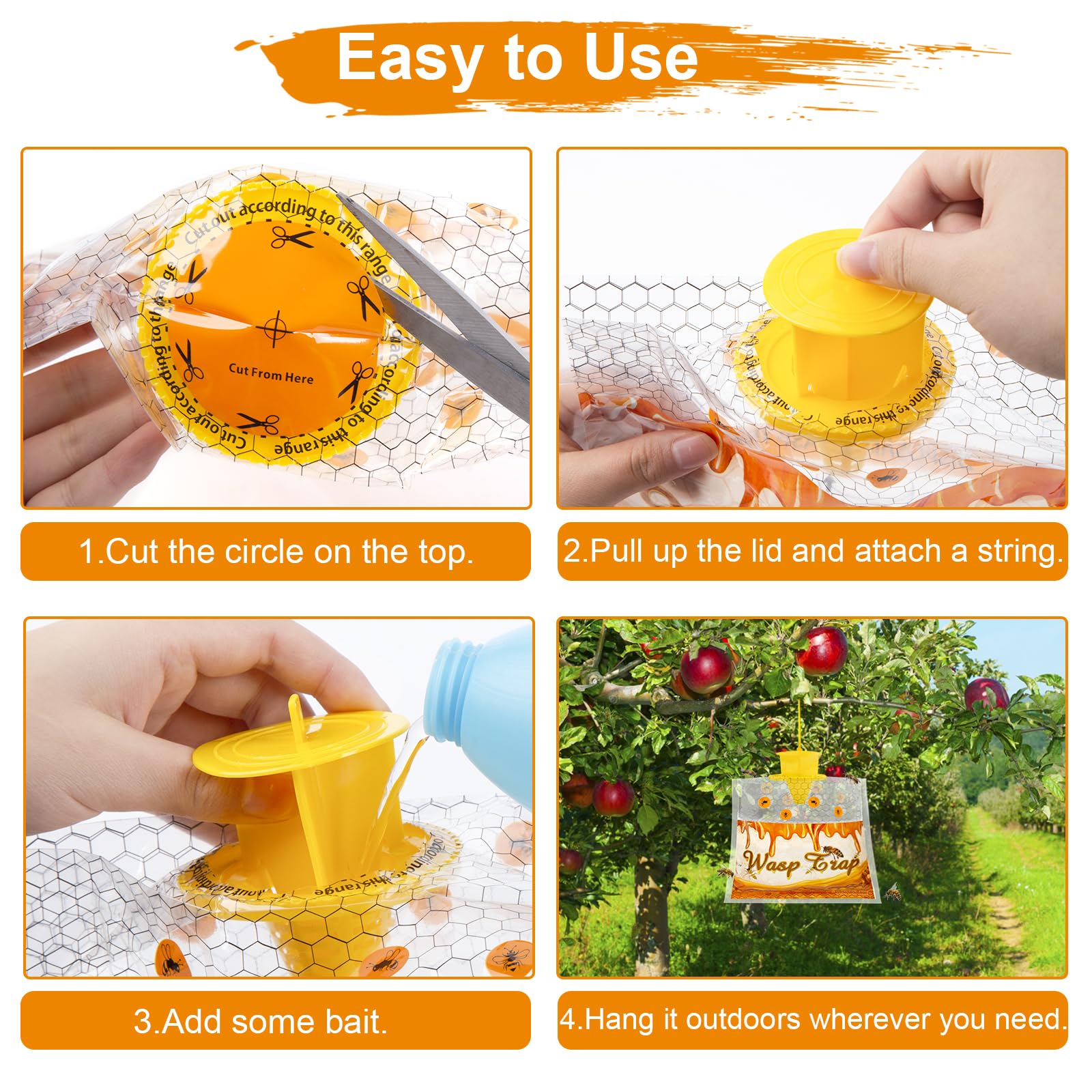 Stingmon wasp traps with disposable design simplify cleanup after use.